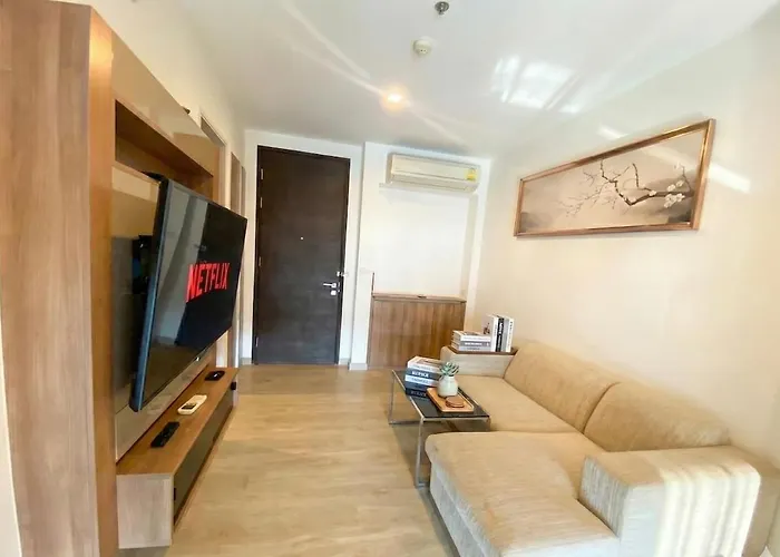 アパート The Onnut Nest 1br Sofa Bed Onnut Bts 50m バンコク都